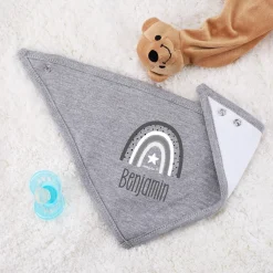 Baby-Halstuch mit Regenbogenmotiv in 3 verschiedenen Farben