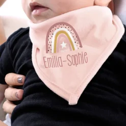 Baby-Halstuch mit Regenbogenmotiv in 3 verschiedenen Farben