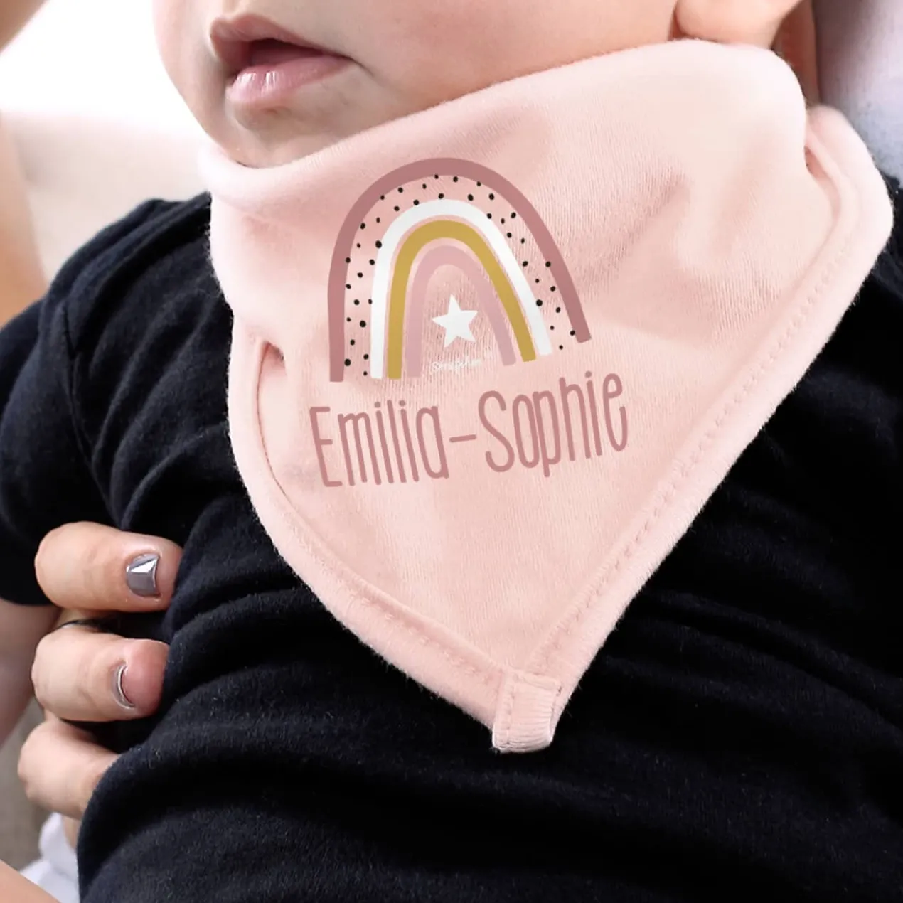 Baby-Halstuch mit Regenbogenmotiv in 3 verschiedenen Farben