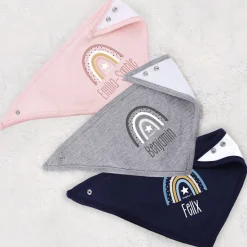 Baby-Halstuch mit Regenbogenmotiv in 3 verschiedenen Farben