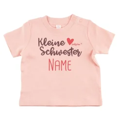 Baby Shirt Kleine Schwester / Kleiner Bruder mit Namensaufdruck