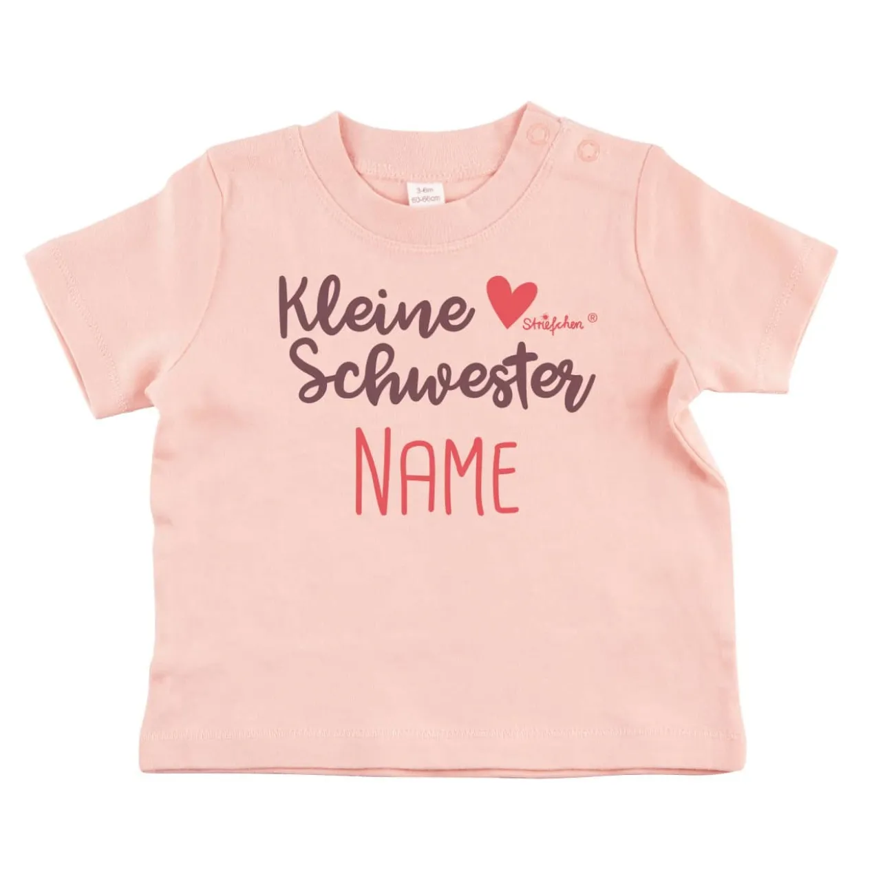 Baby Shirt Kleine Schwester / Kleiner Bruder mit Namensaufdruck