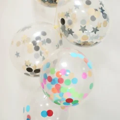 Ballons mit Punkte und Sterne Konfetti 30 cm - 4 Stück