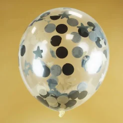 Ballons mit Punkte und Sterne Konfetti 30 cm - 4 Stück