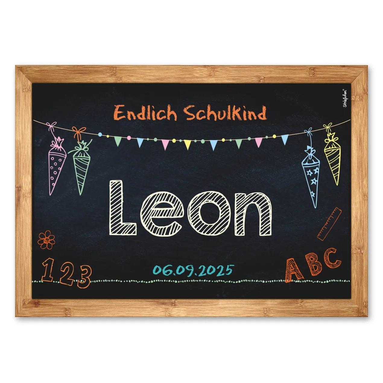 Banner zur Einschulung mit Name und Wunschtext