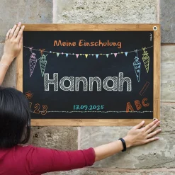 Banner zur Einschulung mit Name und Wunschtext