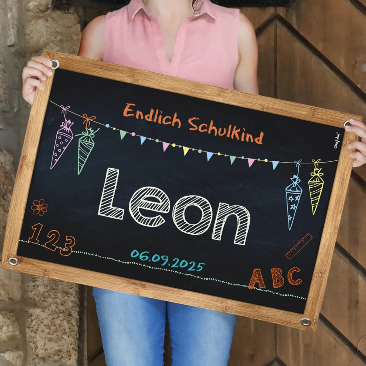 Banner zur Einschulung mit Name und Wunschtext