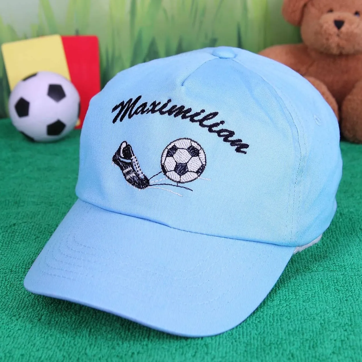 Basecap mit Wunschnamen für Jungen, Fußball