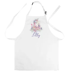 Bastel- & Werkenschürze mit Einhorn-Motiv und Name