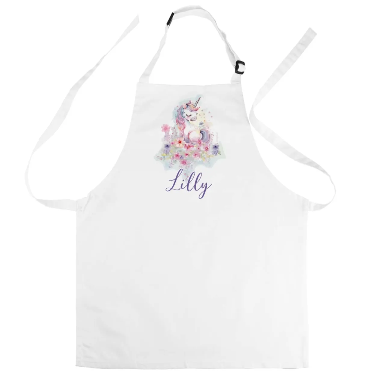 Bastel- & Werkenschürze mit Einhorn-Motiv und Name