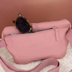 Bauchtasche als Geschenk für Frauen | Personalisierte Gürteltasche für JGA & Geburtstag in Beige Rosa