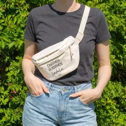 Bauchtasche 'Einatmen Ausatmen Lächeln' | Crossbody Tasche als lustiges Geschenk für Frauen & Kollegen