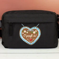 Bauchtasche mit Lebkuchenherz & Name personalisiert | Crossbody Bag für Volksfest, Frauen & Männer
