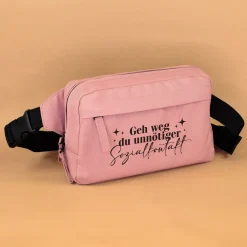 Bauchtasche 'Unnötiger Sozialkontakt' | Umhängetasche als lustiges Geschenk für Frauen mit Farbwahl