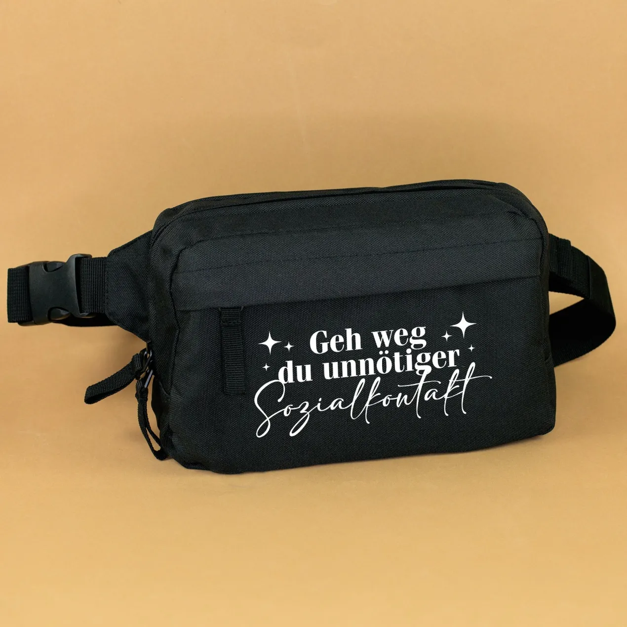 Bauchtasche 'Unnötiger Sozialkontakt' | Umhängetasche als lustiges Geschenk für Frauen mit Farbwahl