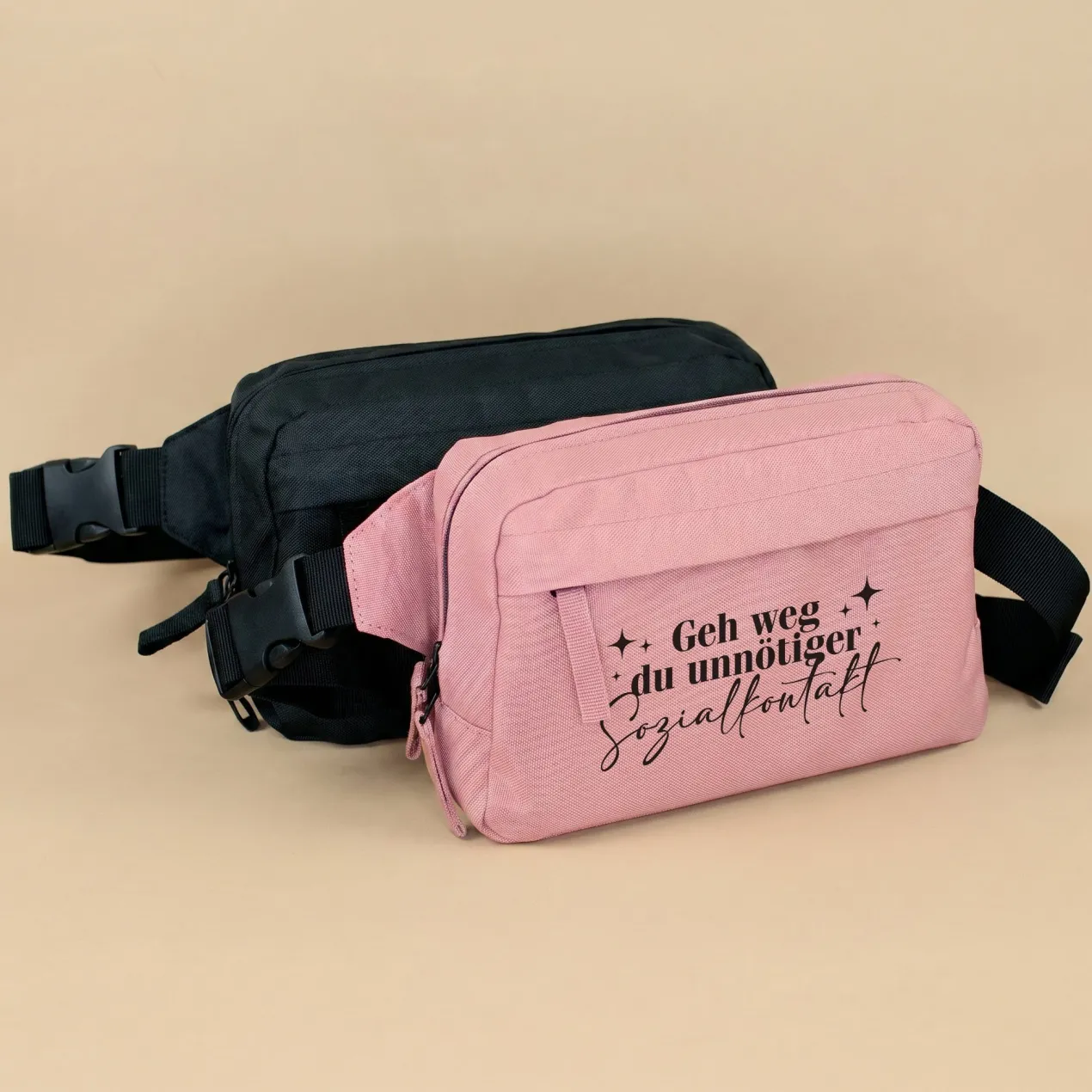 Bauchtasche 'Unnötiger Sozialkontakt' | Umhängetasche als lustiges Geschenk für Frauen mit Farbwahl