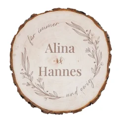 Baumscheibe - für immer und ewig - mit Ihren Wunschnamen zur Hochzeit