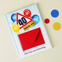 Büchlein Alles Gute zum 40. mit Platz für Geldgeschenk