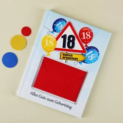 Büchlein Alles Gute zum 18. mit Platz für Geldgeschenk