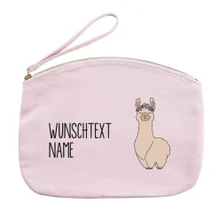 Beautycase in rosa mit niedlichem Lama