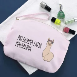 Beautycase in rosa mit niedlichem Lama