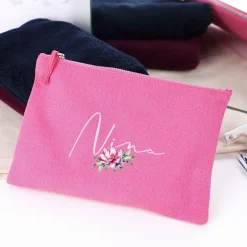 Beautycase mit Magnolienblüte und Name