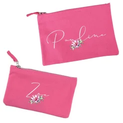 Beautycase mit Magnolienblüte und Name