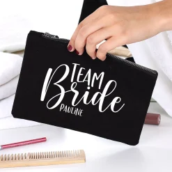 Beautycase mit Namensaufdruck | Team Bride | 5 Farben & Größenauswahl