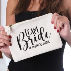 Beautycase mit Namensaufdruck | Team Bride | 5 Farben & Größenauswahl