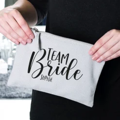Beautycase mit Namensaufdruck | Team Bride | 5 Farben & Größenauswahl
