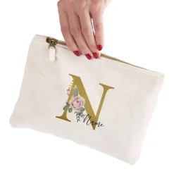 Beautycase mit Rosen-Monogramm und Name