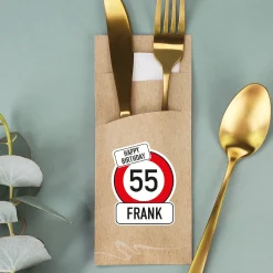 Bedruckte Bestecktaschen im 10-er Set zum Geburtstag