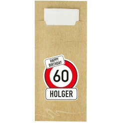 Bedruckte Bestecktaschen im 10-er Set zum Geburtstag