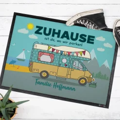 Bedruckte Fußmatte mit Wohnmobil