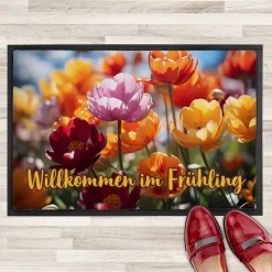 Bedruckte Fußmatten für den Frühling mit Ihrem Text - 6 Motive zur Auswahl