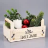 Bedruckte Holzkiste mit 2 Griffen zu Weihnachten