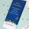 Bedruckte Schokolade als Geschenk zu Weihnachten mit persönlichem Grußtext