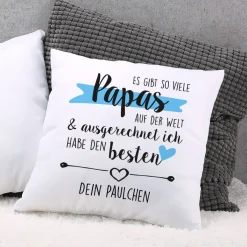 Bedrucktes Kissen zum Vatertag mit persönlichem Wunschtext