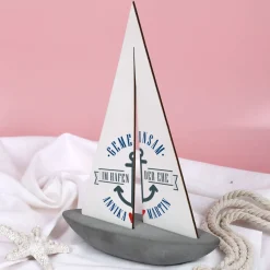 Bedrucktes Segelschiff für Paare die in den Hafen der Ehe einlaufen wollen