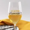 Bedrucktes Weinglas It's wine o'clock mit Name
