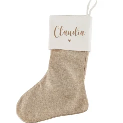 Bedruckte Weihnachtssocke mit Name und Herzchen
