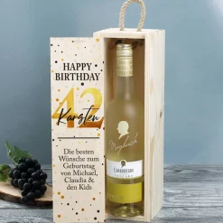 Bedruckte Weinbox mit Maybach Wein zum Geburtstag