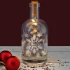Beleuchtete Karaffe zu Weihnachten mit Schneeflocken und Ihrem Text graviert