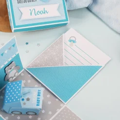 Überraschungsbox zur Geburt, Babygeschenk für Jungen
