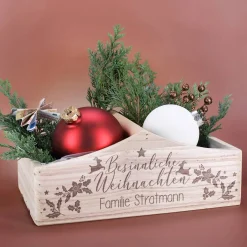 Besinnliche Weihnachten - Pflanzkorb mit Ihrem Wunschtext