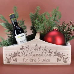 Besinnliche Weihnachten - Pflanzkorb mit Ihrem Wunschtext