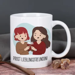 Beste Freundinnen Tasse mit auswählbaren Figuren und Sprüchen
