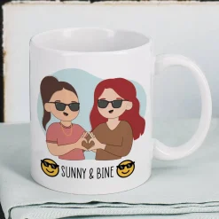 Beste Freundinnen Tasse mit auswählbaren Figuren und Sprüchen