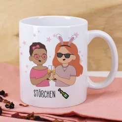 Beste Freundinnen Tasse mit auswählbaren Figuren und Sprüchen