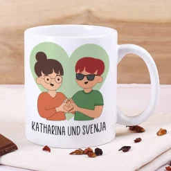 Beste Freundinnen Tasse mit auswählbaren Figuren und Sprüchen
